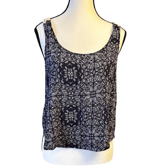 Rue21 Womens Paisley Print Tank Top With Crochet Racerback Lace Detail - Size M - Picture 2 of 10